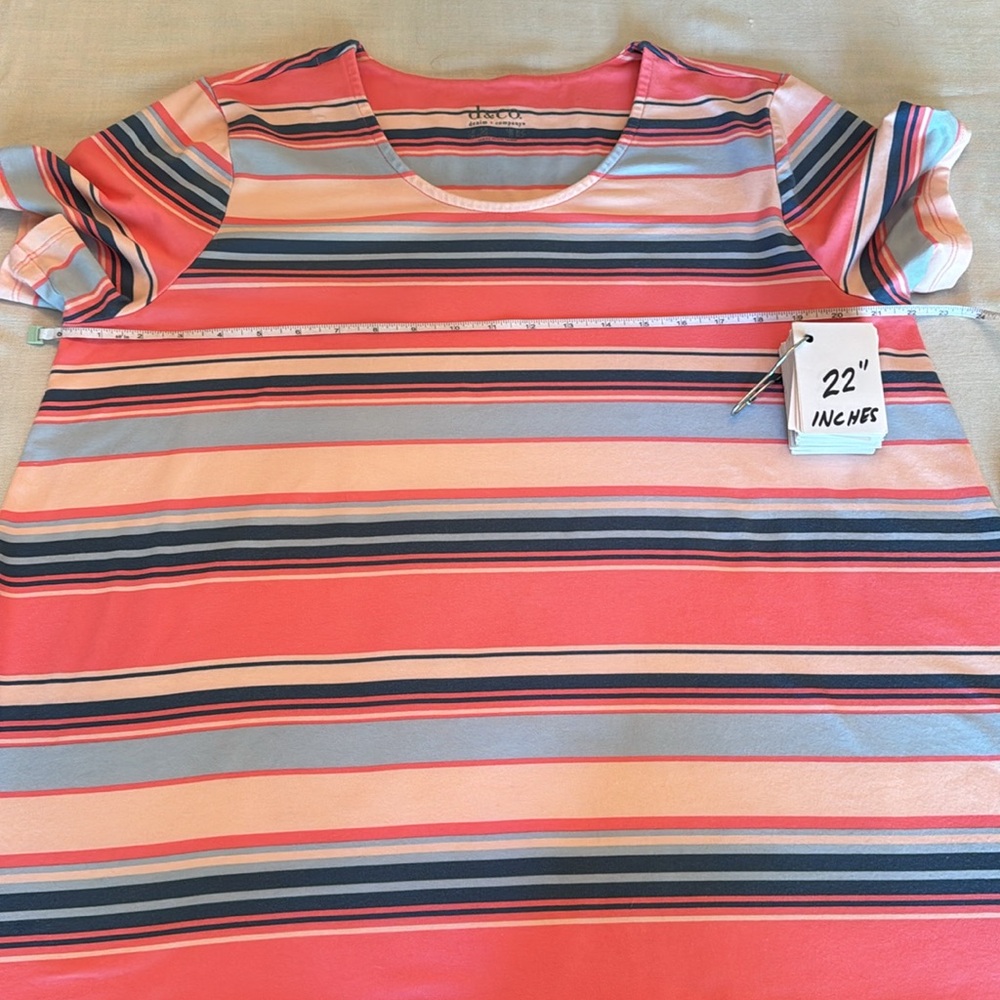 Denim&Co Striped Swing Tunic Jersey Top - Picture 12 of 13
